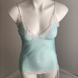 Van Mar sheer nylon lace trim camisole M